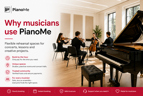 Flexible rehearsal spaces near me for concerts, lessons and creative projects