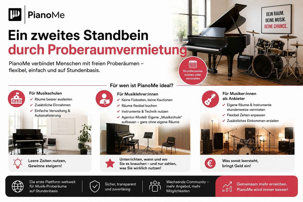 Proberaumvermietung als Zusatzeinkommen